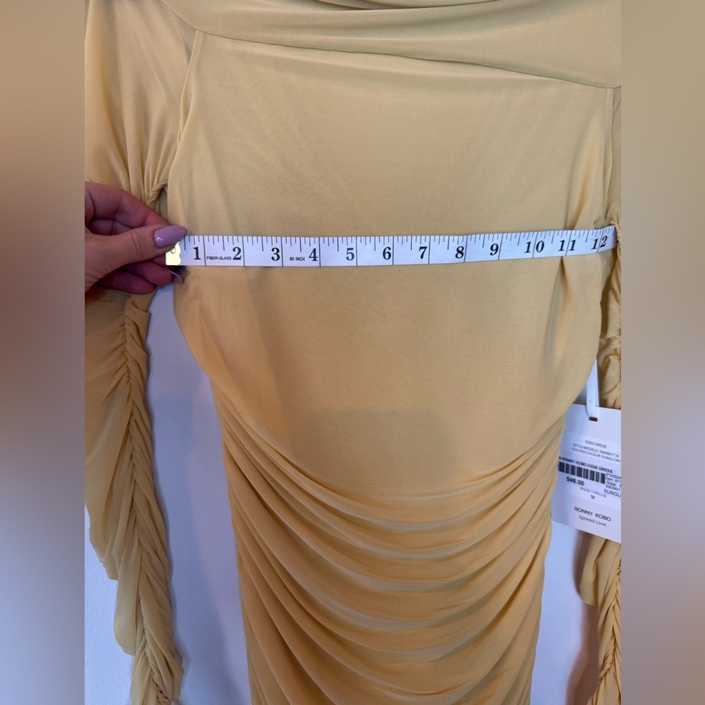 Ronny Kobo Yellow Rushed Dress – Brand New with Tags! - Picture 11 of 11